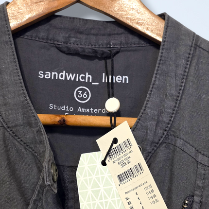 Sandwich – NWT – 100% Linen Grey Zipped Jacket – EU 36/UK 8